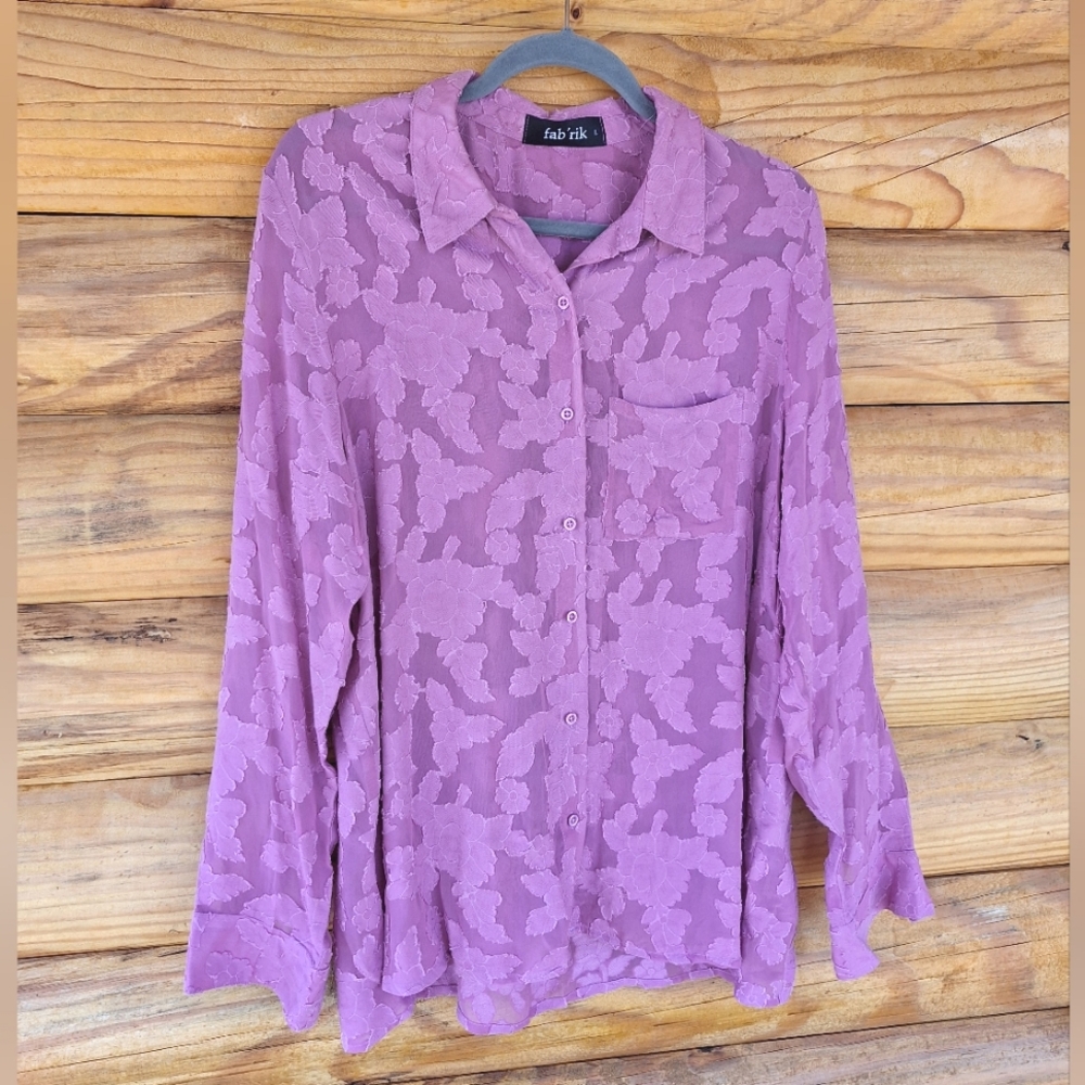 Lace button down blouse